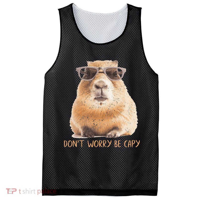 Dont Worry Be Capy Capybara Mesh Reversible Basketball Jersey Tank