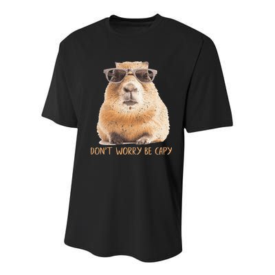 Dont Worry Be Capy Capybara Youth Performance Sprint T-Shirt