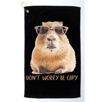 Dont Worry Be Capy Capybara Golf Towel