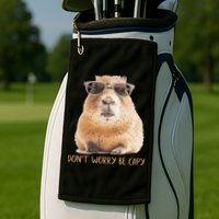 Dont Worry Be Capy Capybara Golf Towel