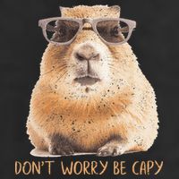 Dont Worry Be Capy Capybara Golf Towel