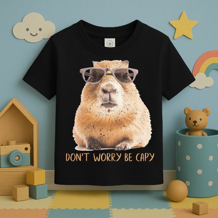Dont Worry Be Capy Capybara Toddler T-Shirt