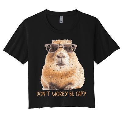 Dont Worry Be Capy Capybara Crop Top