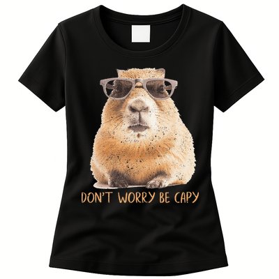 Dont Worry Be Capy Capybara Womens T-Shirt