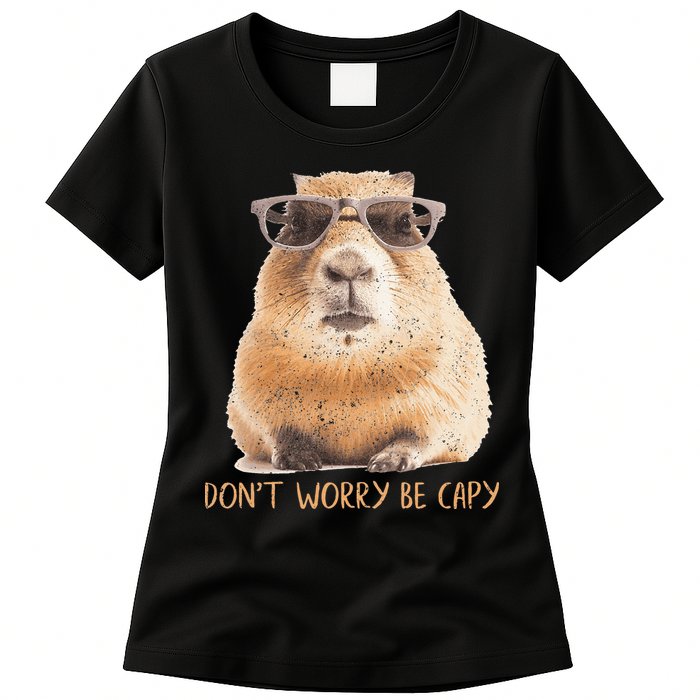 Dont Worry Be Capy Capybara Womens T-Shirt