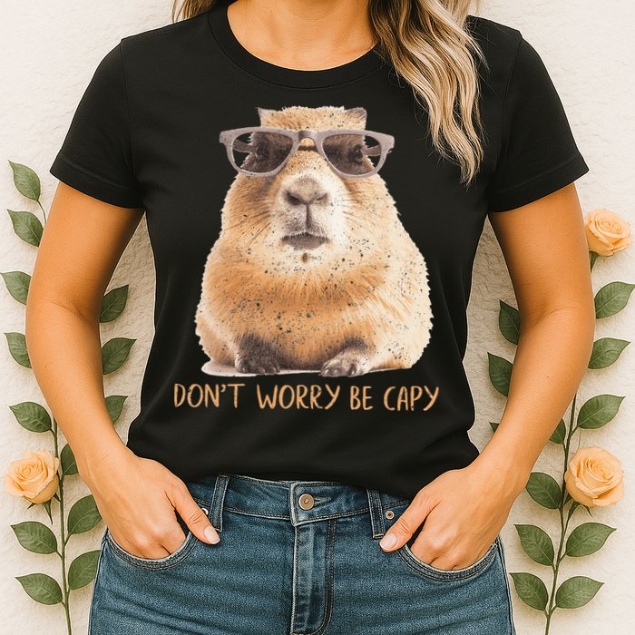 Dont Worry Be Capy Capybara Womens T-Shirt