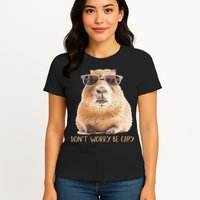 Dont Worry Be Capy Capybara Womens T-Shirt