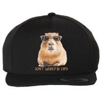 Dont Worry Be Capy Capybara Wool Snapback Cap