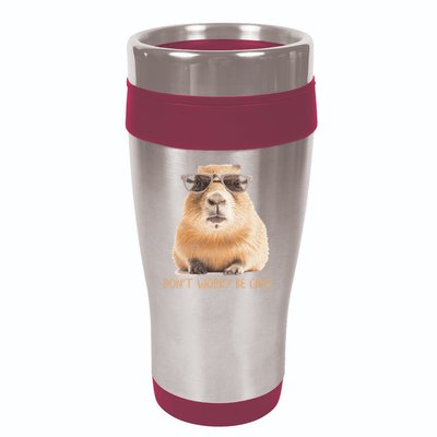 Dont Worry Be Capy Capybara 16oz Travel Tumbler