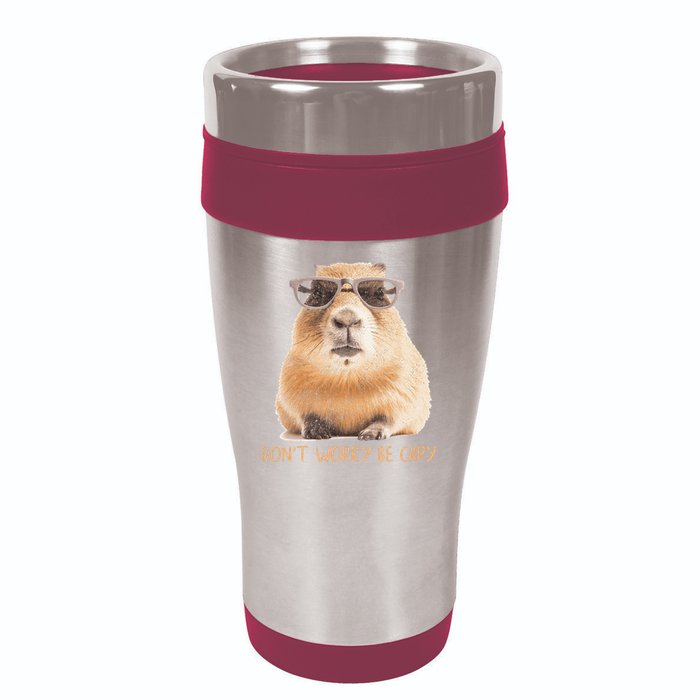 Dont Worry Be Capy Capybara 16oz Travel Tumbler