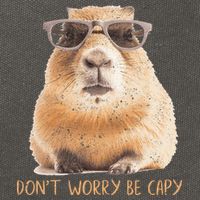 Dont Worry Be Capy Capybara Cotton Canvas Backpack