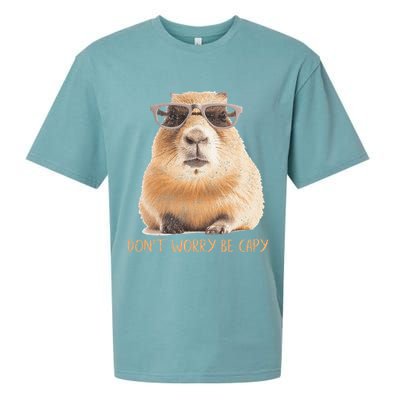 Dont Worry Be Capy Capybara Sueded Cloud Jersey T-Shirt
