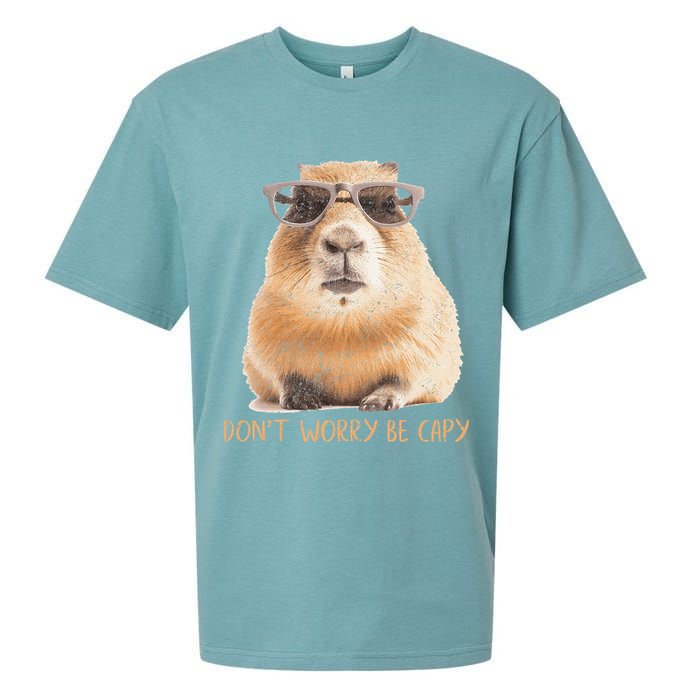 Dont Worry Be Capy Capybara Sueded Cloud Jersey T-Shirt