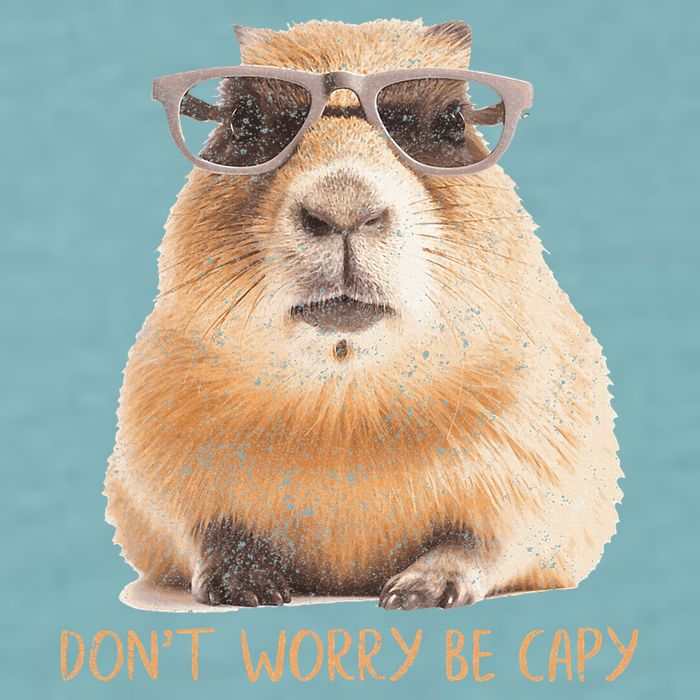 Dont Worry Be Capy Capybara Sueded Cloud Jersey T-Shirt