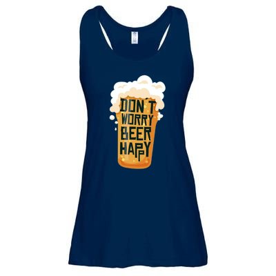 Dont Worry Beer Happy Ladies Essential Flowy Tank