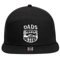 Dads With Beards Are Better Distressed 7 Panel Mesh Trucker Snapback Hat
