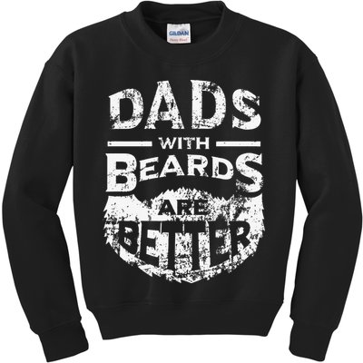 Dads With Beards Are Better Distressed Kids Sweatshirt