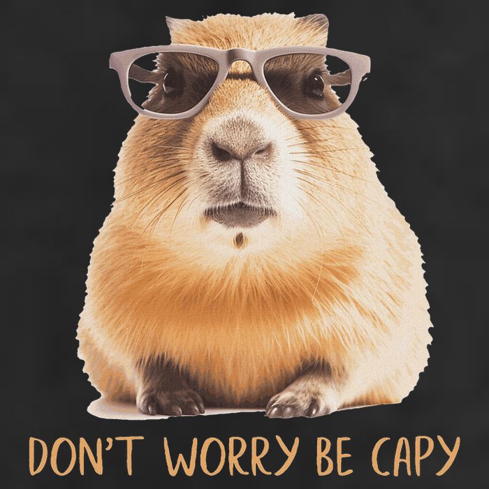 DonT Worry Be Capy Capybara Garment-Dyed Fleece Hoodie