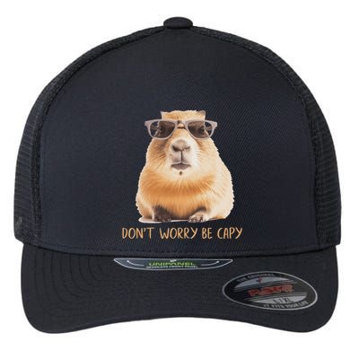 DonT Worry Be Capy Capybara Flexfit Unipanel Trucker Cap