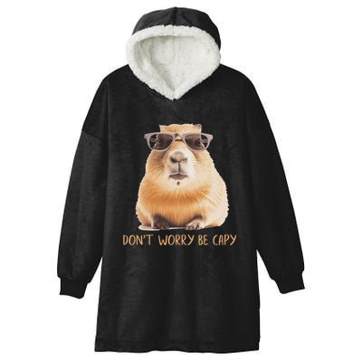 DonT Worry Be Capy Capybara Hooded Wearable Blanket
