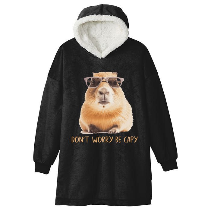 DonT Worry Be Capy Capybara Hooded Wearable Blanket