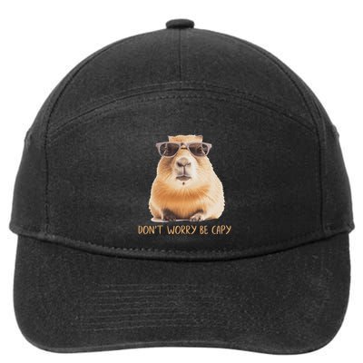 DonT Worry Be Capy Capybara 7-Panel Snapback Hat