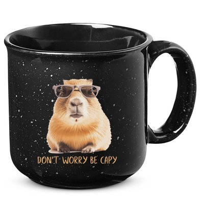 DonT Worry Be Capy Capybara 15oz Campfire Ceramic Mug