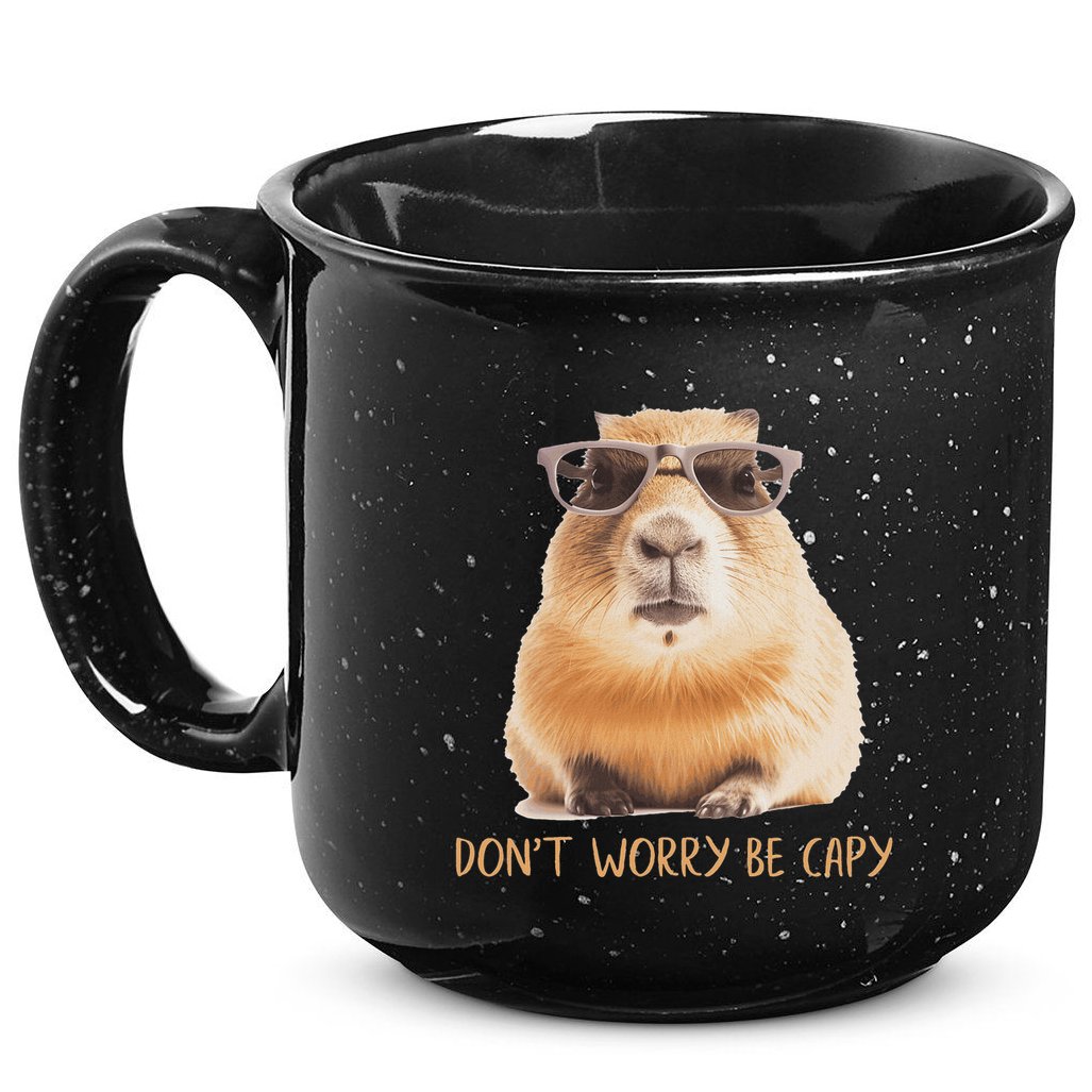 DonT Worry Be Capy Capybara 15oz Campfire Ceramic Mug