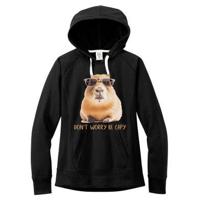 DonT Worry Be Capy Capybara Women's Fleece Hoodie