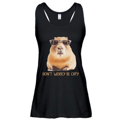 DonT Worry Be Capy Capybara Ladies Essential Flowy Tank