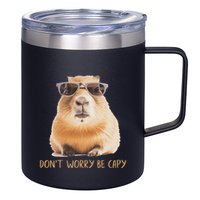DonT Worry Be Capy Capybara 12oz Stainless Steel Coffee Mug