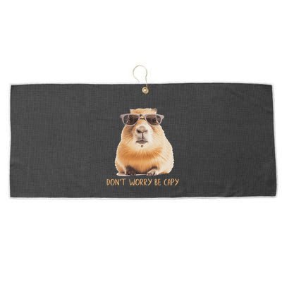 DonT Worry Be Capy Capybara Large Microfiber Waffle Golf Towel
