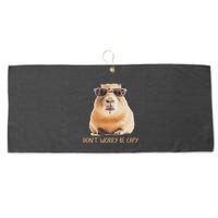 DonT Worry Be Capy Capybara Large Microfiber Waffle Golf Towel