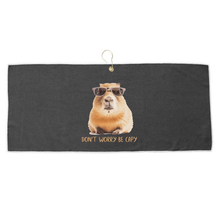 DonT Worry Be Capy Capybara Large Microfiber Waffle Golf Towel