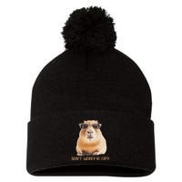 DonT Worry Be Capy Capybara Pom Pom 12in Knit Beanie