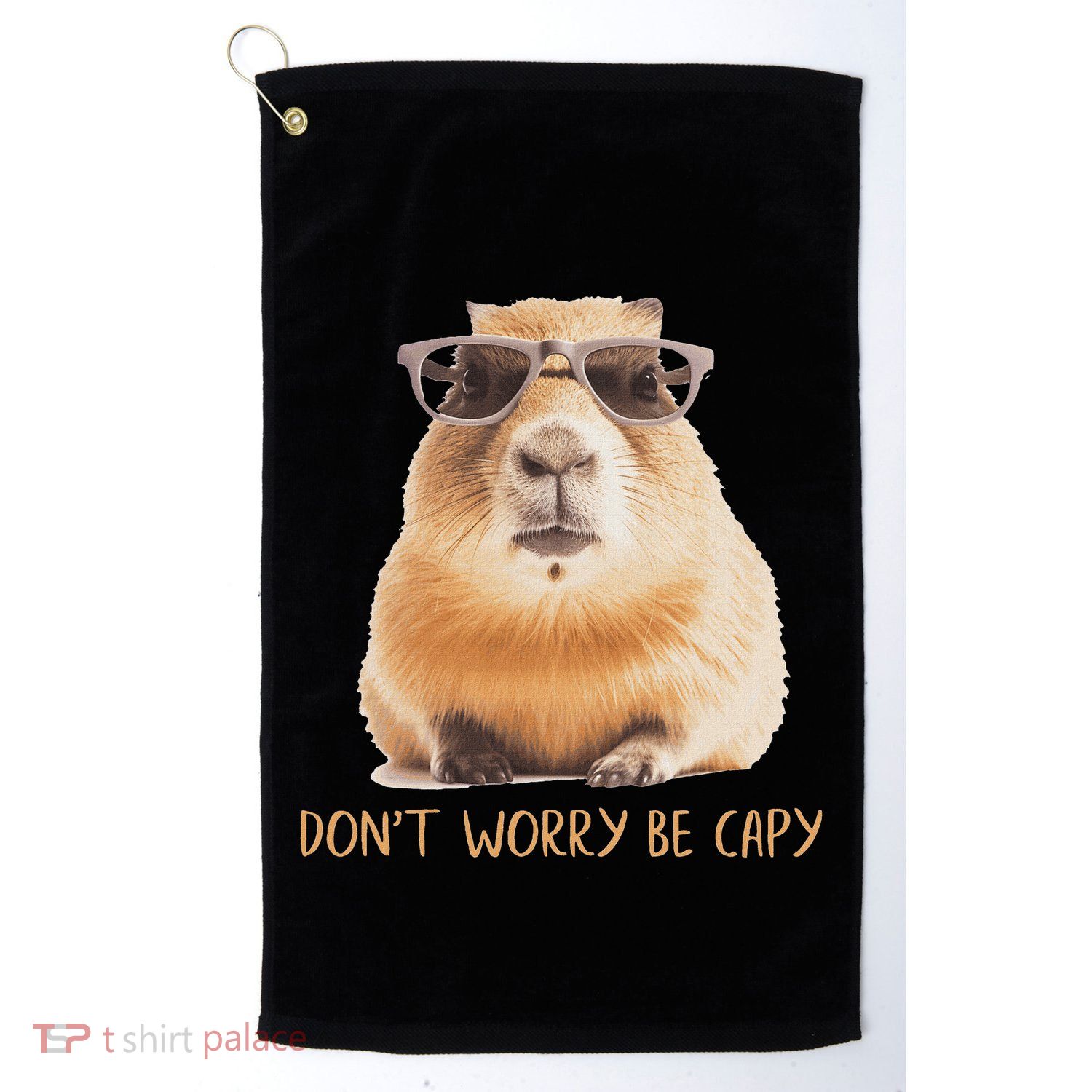 DonT Worry Be Capy Capybara Golf Towel