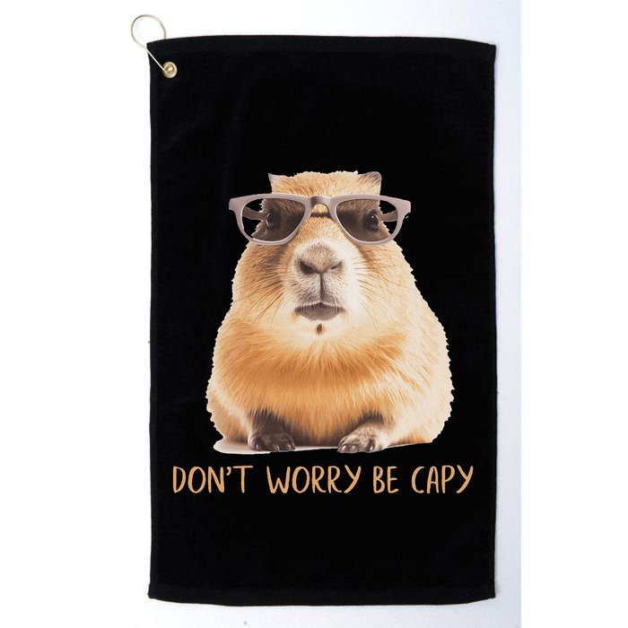 DonT Worry Be Capy Capybara Golf Towel