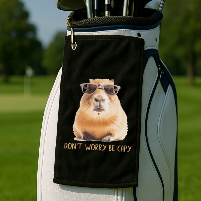 DonT Worry Be Capy Capybara Golf Towel