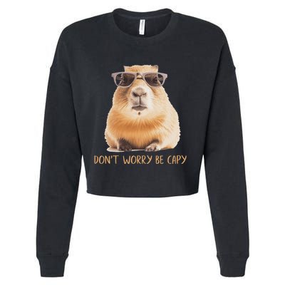 DonT Worry Be Capy Capybara Cropped Pullover Crew