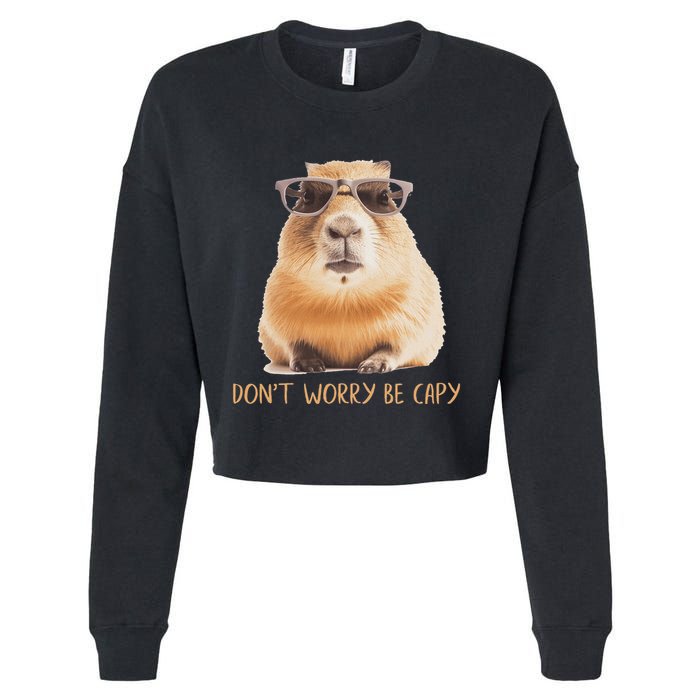 DonT Worry Be Capy Capybara Cropped Pullover Crew