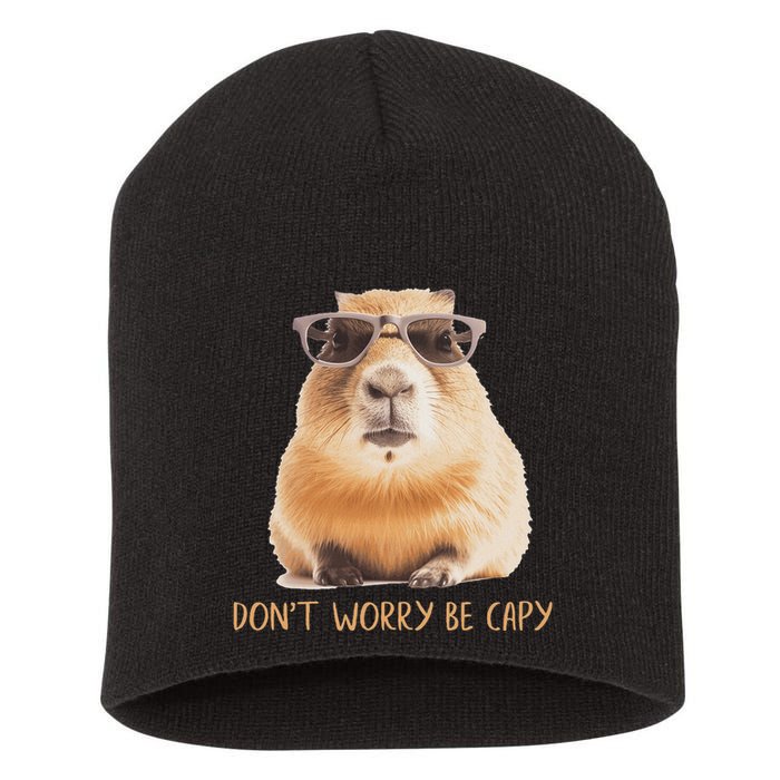 DonT Worry Be Capy Capybara Short Acrylic Beanie