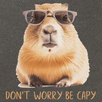 DonT Worry Be Capy Capybara Cotton Canvas Backpack