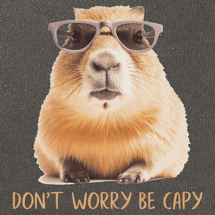 DonT Worry Be Capy Capybara Cotton Canvas Backpack