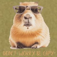 DonT Worry Be Capy Capybara Garment-Dyed Women's Muscle Tee