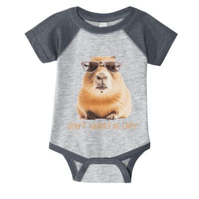 DonT Worry Be Capy Capybara Infant Baby Jersey Bodysuit