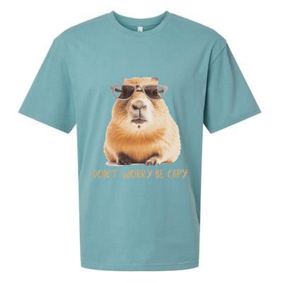 DonT Worry Be Capy Capybara Sueded Cloud Jersey T-Shirt