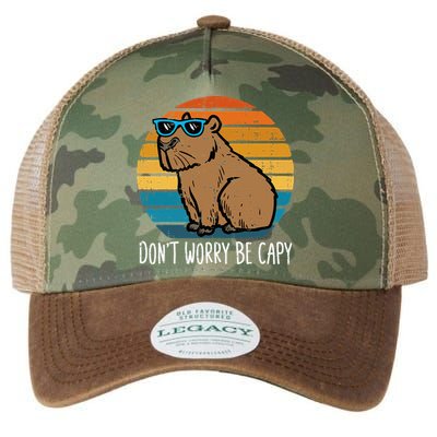 Dont Worry Be Capy Capybara Legacy Tie Dye Trucker Hat