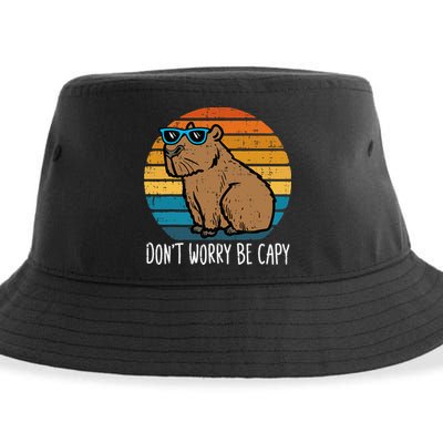 Dont Worry Be Capy Capybara Sustainable Bucket Hat