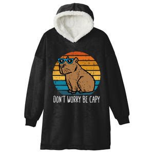 Dont Worry Be Capy Capybara Hooded Wearable Blanket