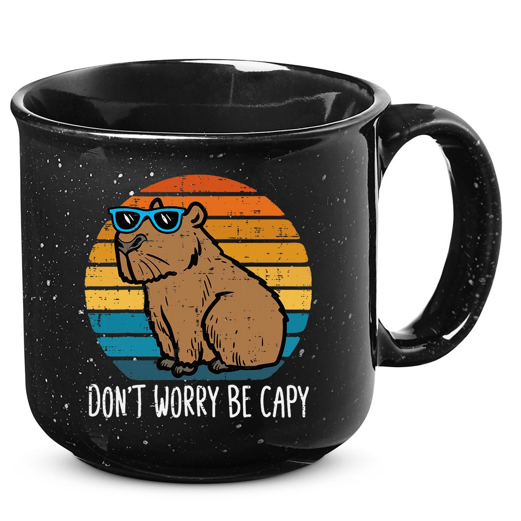 Dont Worry Be Capy Capybara 15oz Campfire Ceramic Mug
